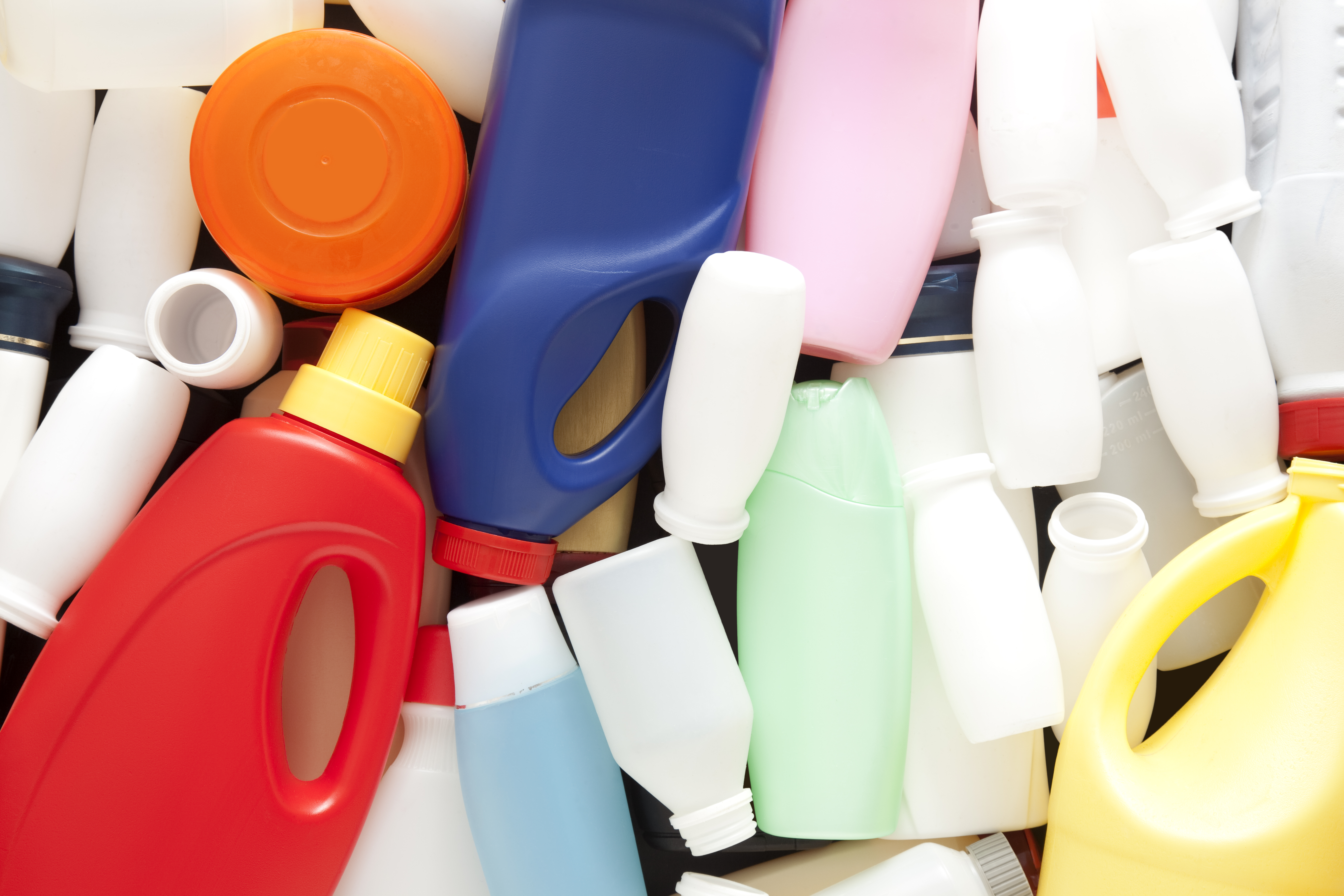 Background: Colorful plastic bottles